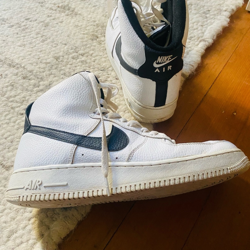 Nike Air White and Black High-Top Sneakers